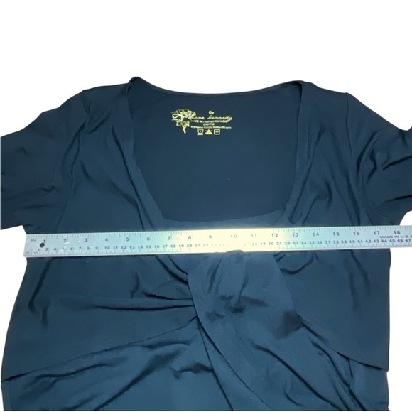 DIANE KENNEDY Navy Blue Jersey Knit Maxi Dress Wrap Tie Front MADE IN CANADA 0X - Picture 6 of 8